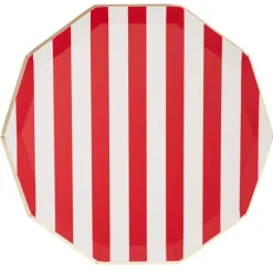Best Bonjour Fete Cherry Red Signature Cabana Stripe Plates