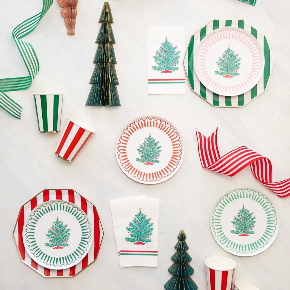 Best Bonjour Fete Cherry Red Signature Cabana Stripe Plates