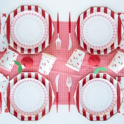 Discount Bonjour Fete Cherry Red Signature Cabana Stripe Guest Towels