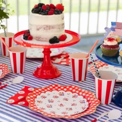Hot Bonjour Fete Cherry Red Signature Cabana Stripe Cups