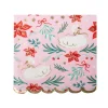 Online Bonjour Fete Christmas Floral Swan Print Large Pink Napkins