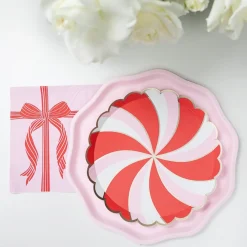 Outlet Bonjour Fete Christmas Peppermint Candy Small Scalloped Plates