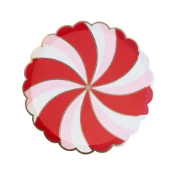Outlet Bonjour Fete Christmas Peppermint Candy Small Scalloped Plates