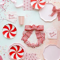 Outlet Bonjour Fete Christmas Peppermint Candy Small Scalloped Plates