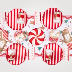 Outlet Bonjour Fete Christmas Peppermint Candy Small Scalloped Plates