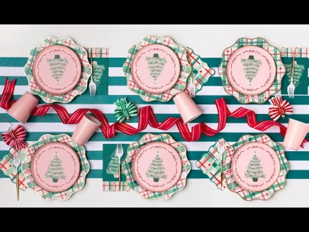 Clearance Bonjour Fete Christmas Plaid Dinner Plates