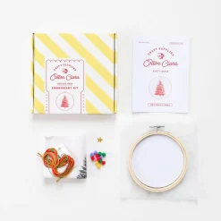 Discount Cotton Clara Craft Kits & Supplies Christmas Tree Embroidery Hoop Kit: Light Blue