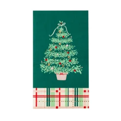 New Bonjour Fete Christmas Tree Plaid Guest Towels