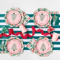New Bonjour Fete Christmas Tree Plaid Guest Towels