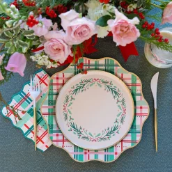 Outlet Bonjour Fete Christmas Wreath Dessert Plates