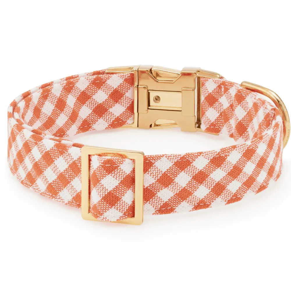 Discount The Foggy Dog Cider Gingham Dog Collar