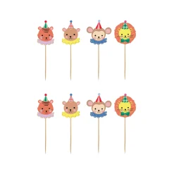Hot Bonjour Fete Circus Party Cupcake Toppers
