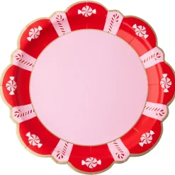 Outlet Bonjour Fete Classic Christmas Peppermint Candy Dinner Plates