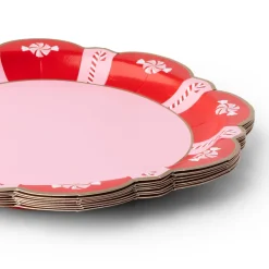 Outlet Bonjour Fete Classic Christmas Peppermint Candy Dinner Plates