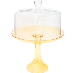New Estelle Colored Glass Clear Glass Cake Stand Dome