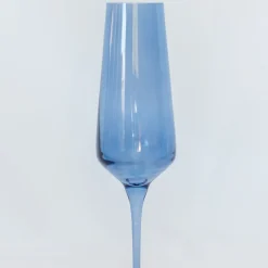 Clearance Estelle Colored Glass Cobalt Blue Champagne Flute Set