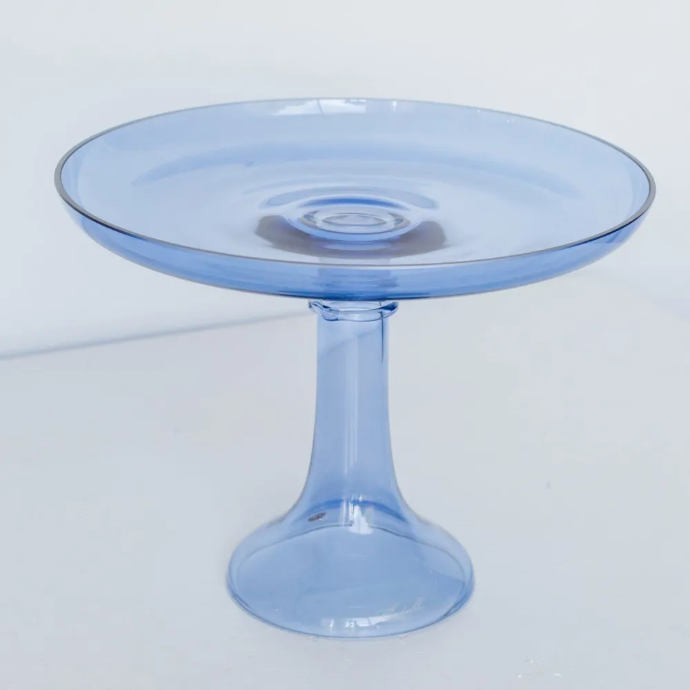 Best Estelle Colored Glass Cobalt Blue Glass Cake Stand