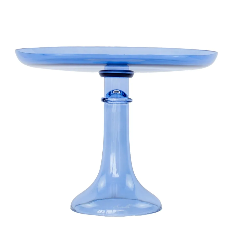 Best Estelle Colored Glass Cobalt Blue Glass Cake Stand