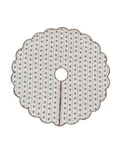 Trudie Constance Chocolate Reversible Scalloped Tree Skirt