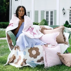 Discount Trudie Constance Chocolate Ruffled Lumbar Pillow
