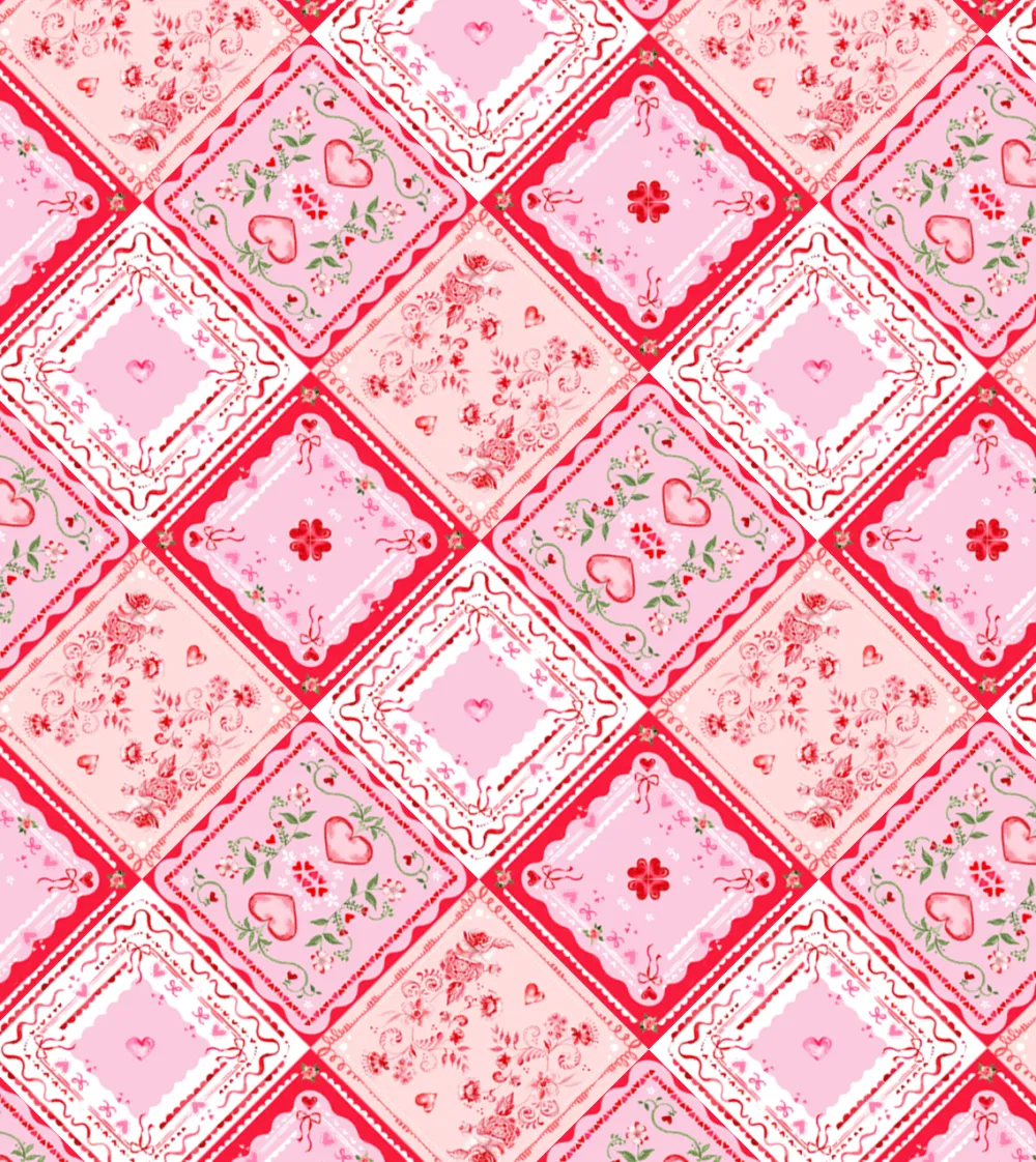 Hot Cami Monet Cupid's Quilt Patchwork Table Runner