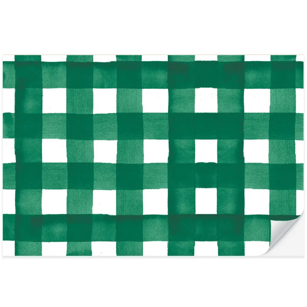 Sale Cami Monet Dark Green Gingham Paper Placemats