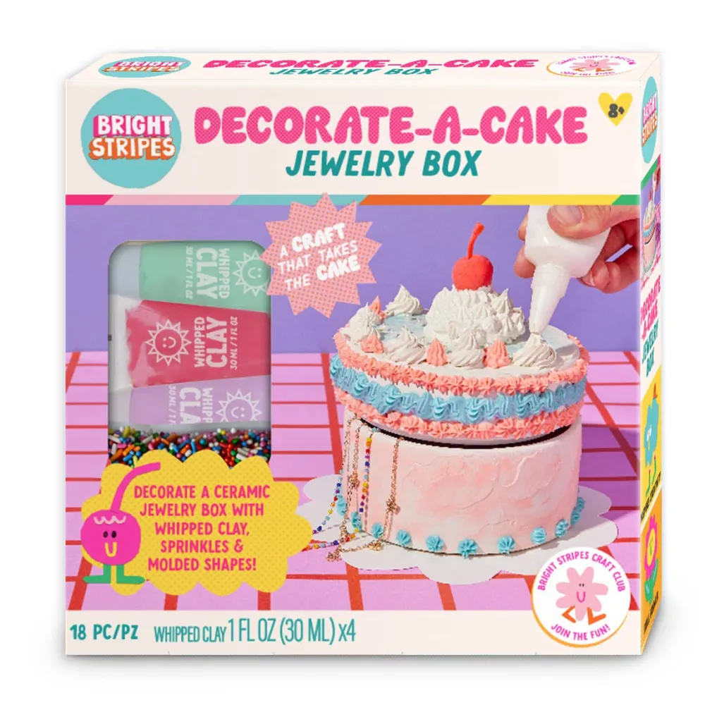 Sale Bright Stripes Decorate-A-Cake Jewelry Box