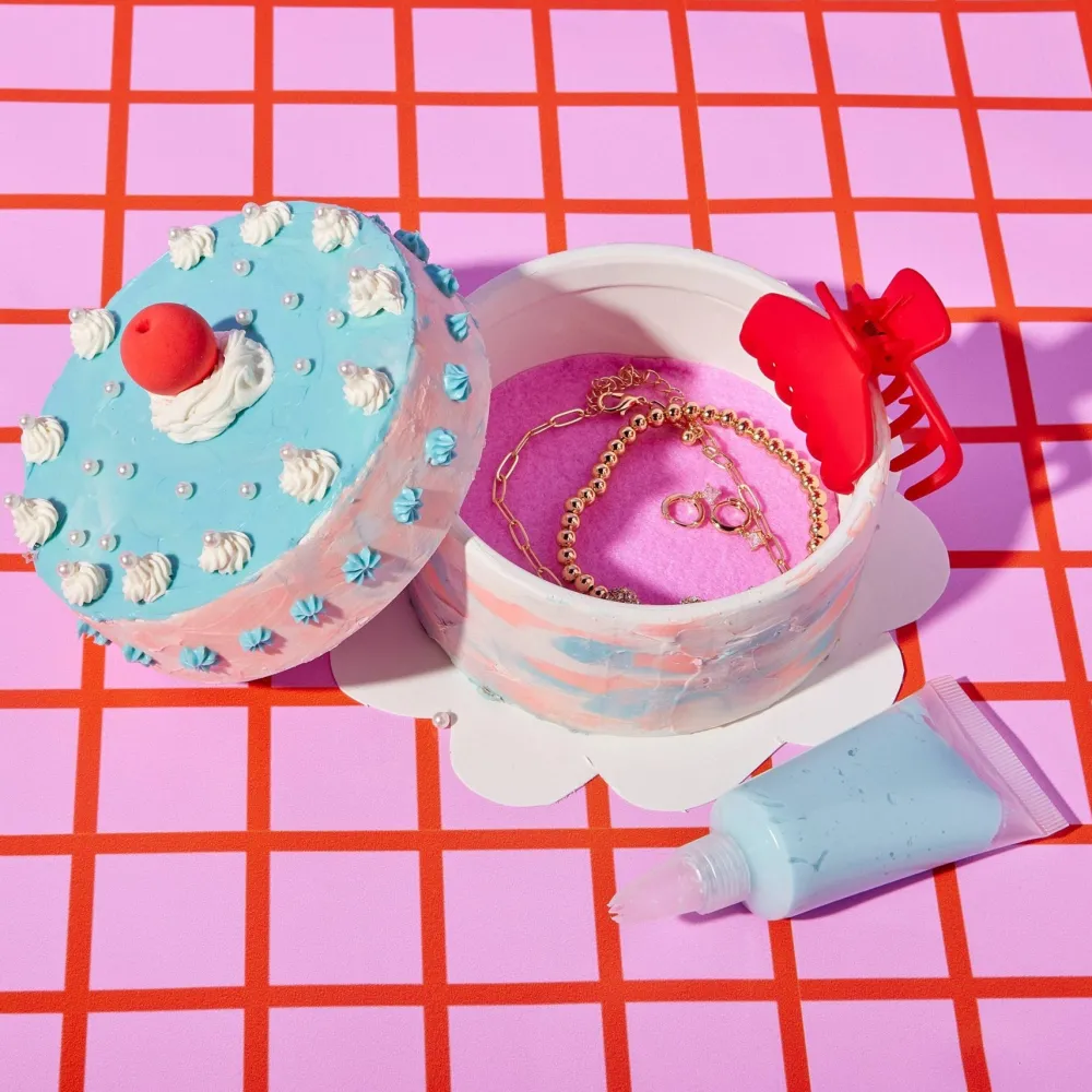 Sale Bright Stripes Decorate-A-Cake Jewelry Box