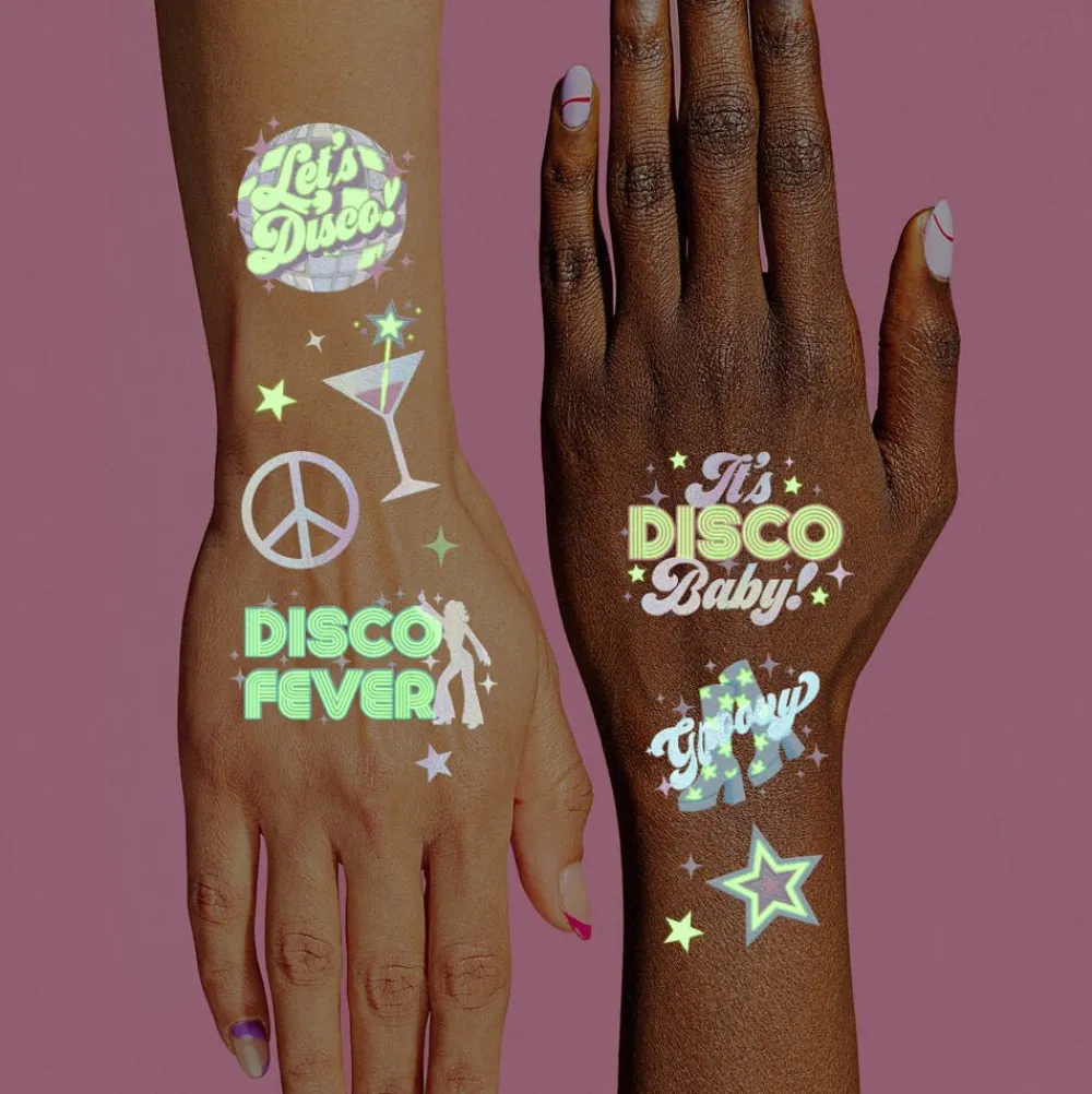 Hot xo, Fetti Disco Glow Temporary Tattoos