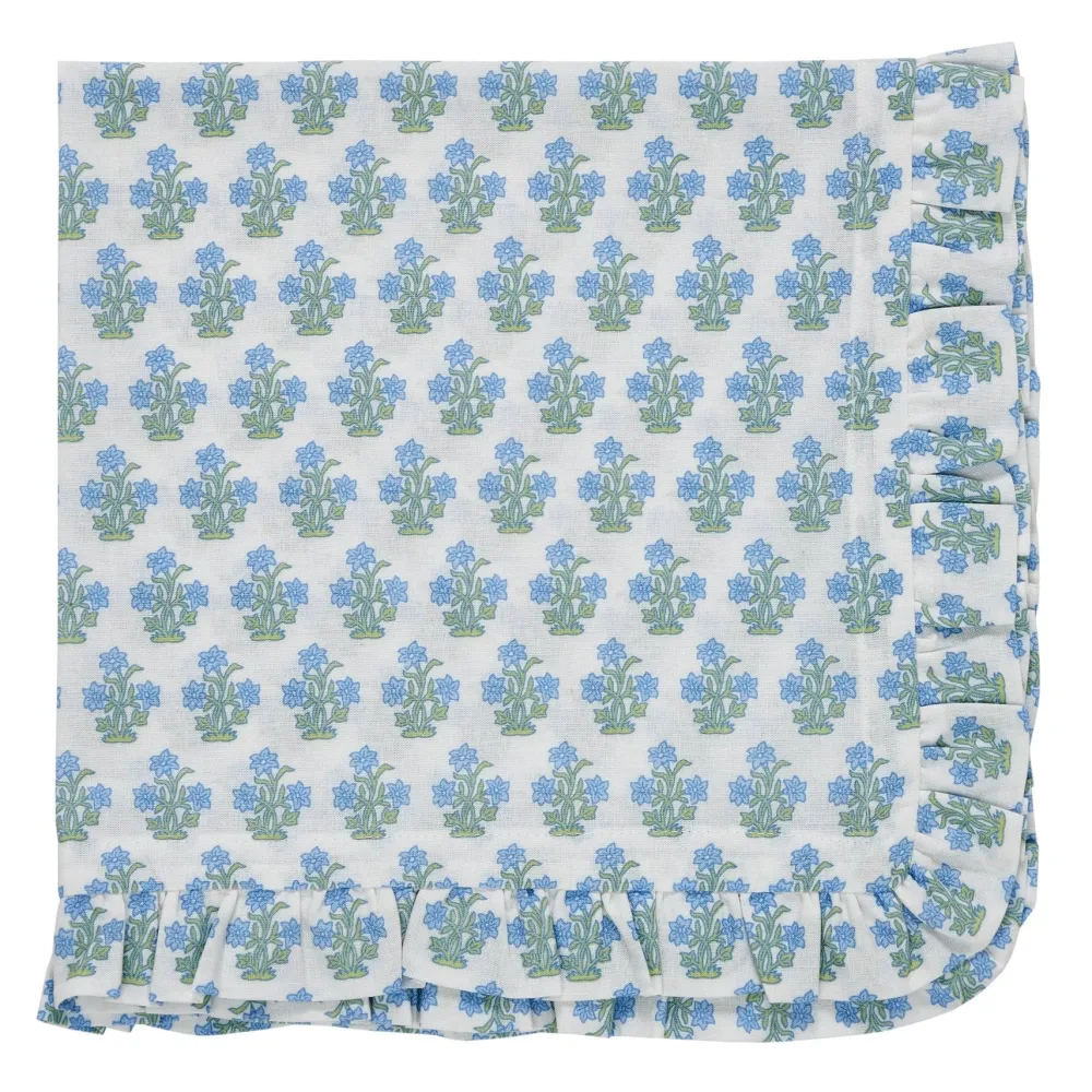 Outlet Trudie Dorothy Blue Ruffled Dinner Napkins - Set of 4