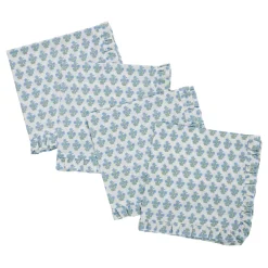 Outlet Trudie Dorothy Blue Ruffled Dinner Napkins - Set of 4