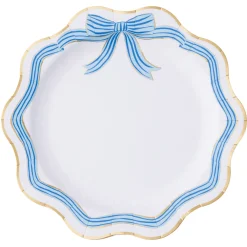 Best Bonjour Fete Elegant Blue & Gold Bow Dinner Plates