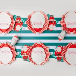 Clearance Bonjour Fete Elegant Cherry Red Gingham Dinner Plates
