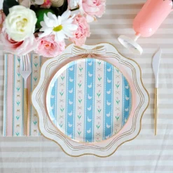 Best Bonjour Fete Elegant Cream & Gold Bow Dinner Plates