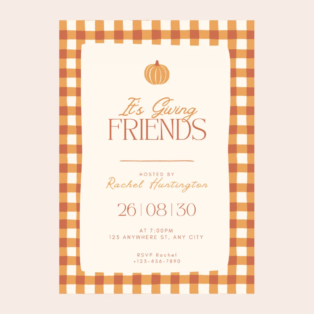 New Bonjour Fete Elegant Fall Digital Party Invitation