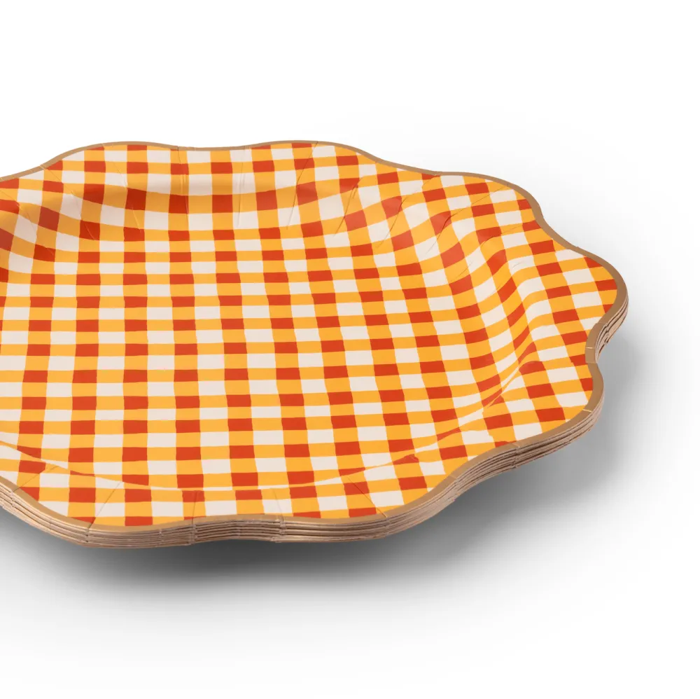 Discount Bonjour Fete Elegant Fall Plaid Dinner Plates
