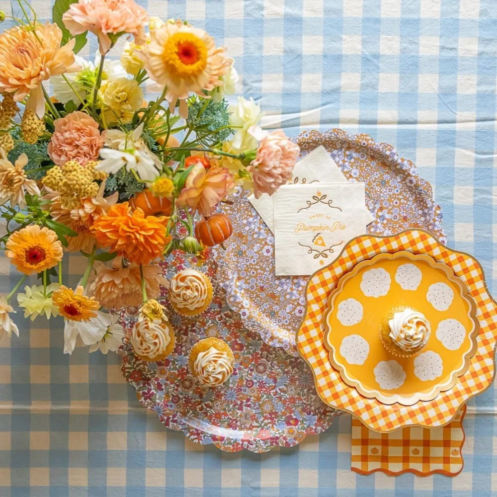 Discount Bonjour Fete Elegant Fall Plaid Dinner Plates