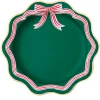 Sale Bonjour Fete Elegant Green Peppermint Bow Dinner Plates