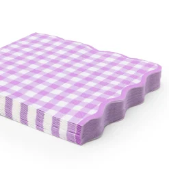 Hot Bonjour Fete Elegant Le Lilac Gingham Dinner Napkins