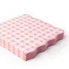 Clearance Bonjour Fete Elegant Petal Pink Gingham Dinner Napkins