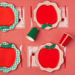 Outlet Bonjour Fete Elegant Petal Pink Gingham Dinner Plates