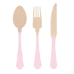 Hot Meri Meri Elegant Pink Wooden Cutlery