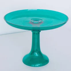 Sale Estelle Colored Glass Emerald Green Glass Cake Stand