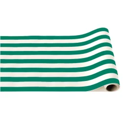 Best Bonjour Fete Emerald Green Signature Cabana Stripe Table Runner