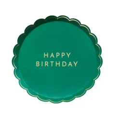 Sale Bonjour Fete Emerald Green Signature Happy Birthday Small Plates