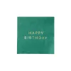Hot Bonjour Fete Emerald Green Signature Happy Birthday Cocktail Napkins
