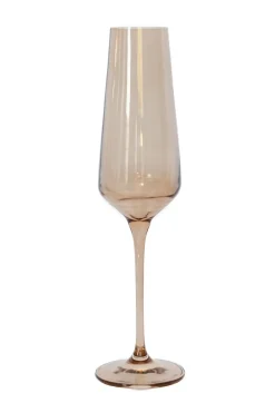 Estelle Colored Glass Estelle Colored Champagne Flute - Set of 6 {Mocha Mousse (Our Amber Smoke)}