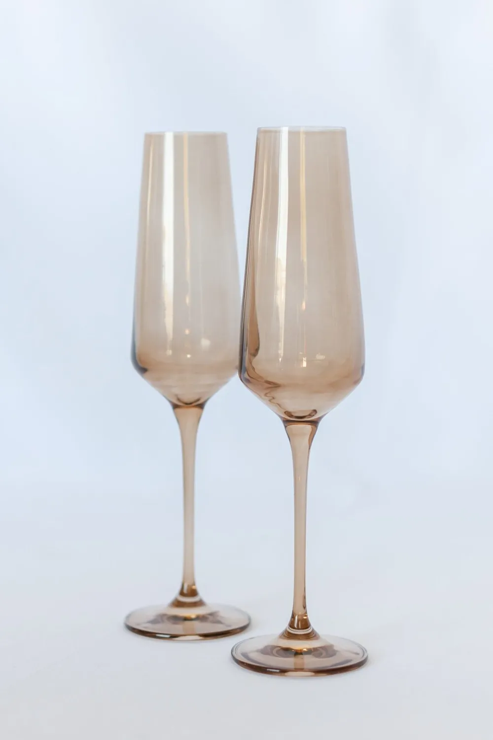 Estelle Colored Glass Estelle Colored Champagne Flute - Set of 6 {Mocha Mousse (Our Amber Smoke)}