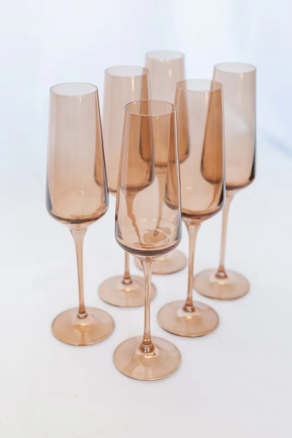 Estelle Colored Glass Estelle Colored Champagne Flute - Set of 6 {Mocha Mousse (Our Amber Smoke)}