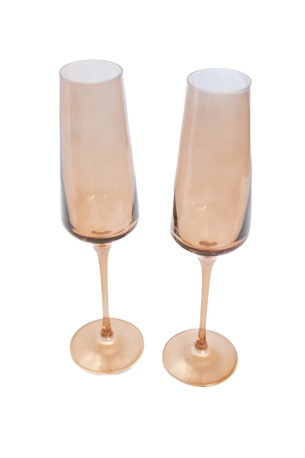 Estelle Colored Glass Estelle Colored Champagne Flute - Set of 6 {Mocha Mousse (Our Amber Smoke)}